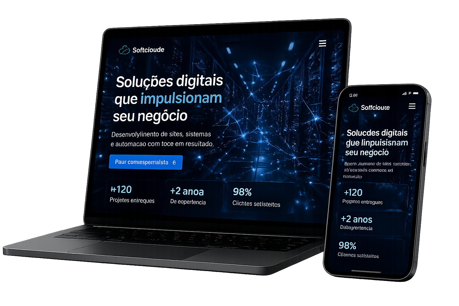 imagem de telas complementares à logo softcloude.com